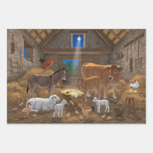Hoja De Papel De Regalo Natividad de los Navidades de la Santa Noche