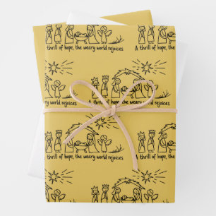 Hoja De Papel De Regalo Natividad Navidad Familia Cristiana Combinación