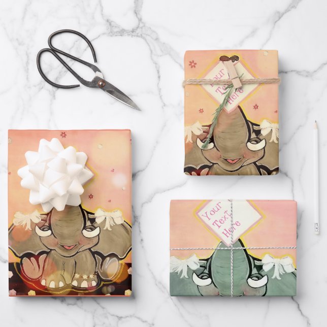 Hoja De Papel De Regalo Natosha, la hélice del elefante (Anverso)