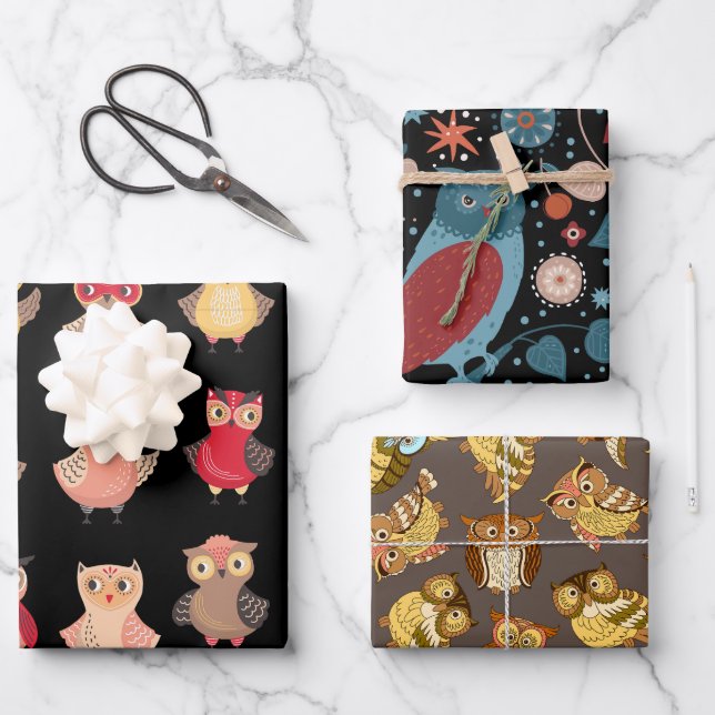 Hoja De Papel De Regalo Naturaleza de las aves búheras Vida silvestre anim (Anverso)