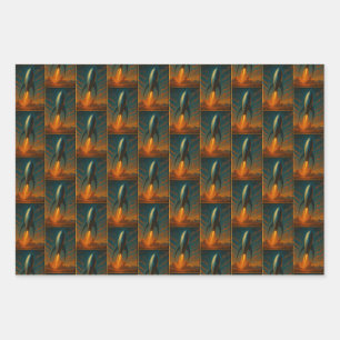 Hoja De Papel De Regalo nave espacial inspirada en los años 50