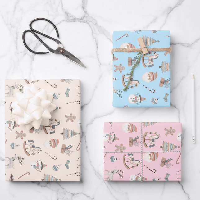 Hoja De Papel De Regalo Navidad Acogedora Boho (Anverso)