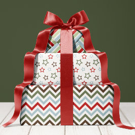 Hoja De Papel De Regalo Navidad Acogedora Rojo Y Verde Fiesta