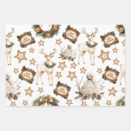 Hoja De Papel De Regalo Navidad Acogedora Vintage