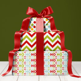 Hoja De Papel De Regalo Navidad Alegre Rojo Y Verde Fiesta