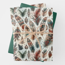 Hoja De Papel De Regalo Navidad Boho