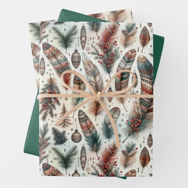 Hoja De Papel De Regalo Navidad Boho (In situ)