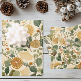 Hoja De Papel De Regalo Navidad Botánica de Cítricos