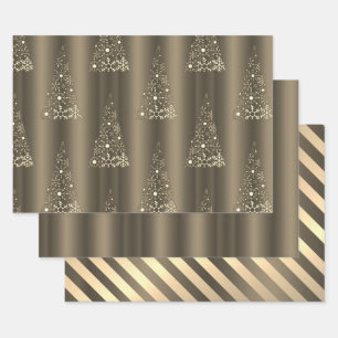 Hoja De Papel De Regalo Navidad Bronce Metálico