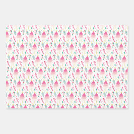 Hoja De Papel De Regalo Navidad caprichosa moderna y brillante multicolor