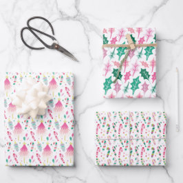 Hoja De Papel De Regalo Navidad caprichosa moderna y brillante multicolor