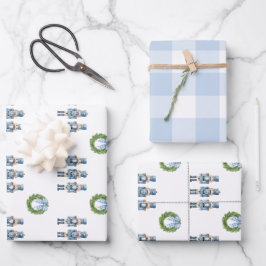 Hoja De Papel De Regalo Navidad Cascanueces Azul 
