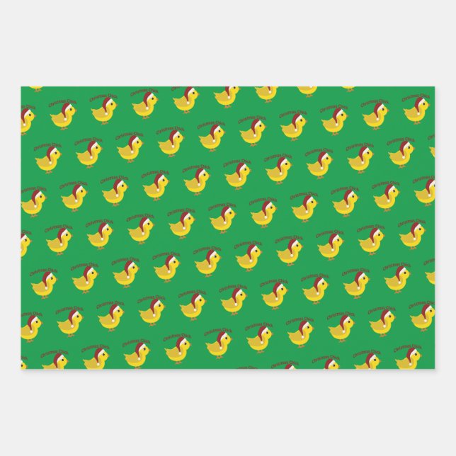 Hoja De Papel De Regalo Navidad Chick (Anverso)