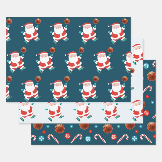 Hoja De Papel De Regalo Navidad Creativa de Baloncesto (Set)