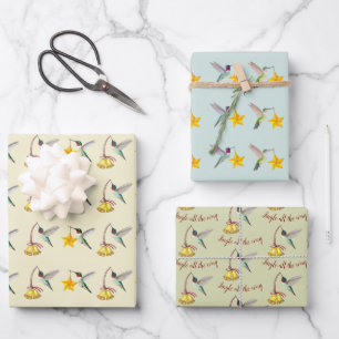 Hoja De Papel De Regalo Navidad de colibrí