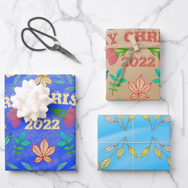 HOJA DE PAPEL DE REGALO NAVIDAD DE FERIA PERSONALIZADA 20XX (Anverso)