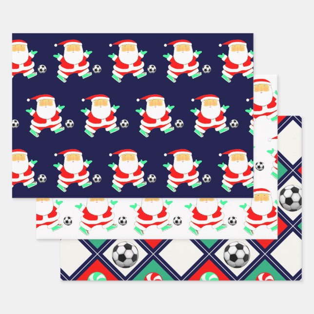 Hoja De Papel De Regalo Navidad de fútbol (Set)