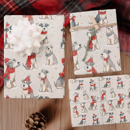 Hoja De Papel De Regalo Navidad de Perro Adorable
