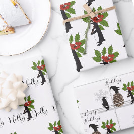 Hoja De Papel De Regalo Navidad de Pingüinos Divertidos Personalizados