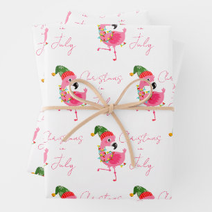 Hoja De Papel De Regalo Navidad En Julio Flamenco Tropical