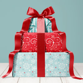 Hoja De Papel De Regalo Navidad Festiva de Invierno