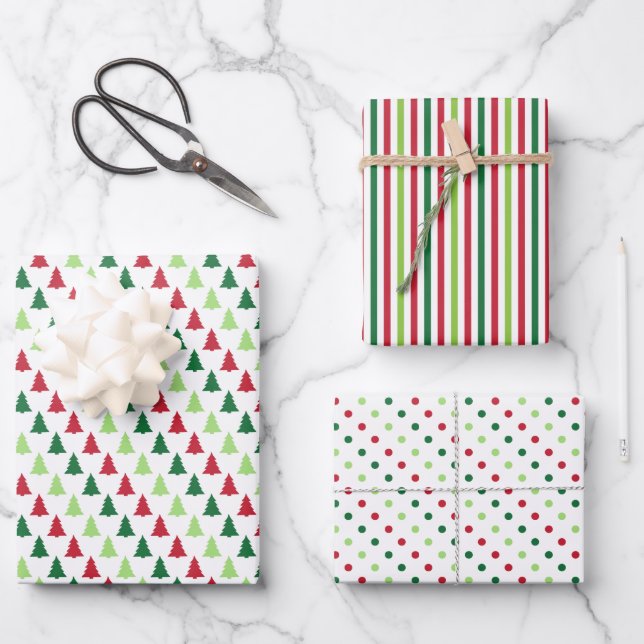 Hoja De Papel De Regalo Navidad moderna (Anverso)