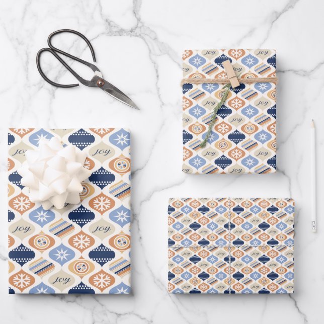 Hoja De Papel De Regalo Navidad Retro de Lujo (Anverso)