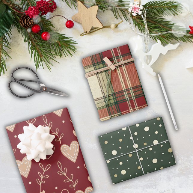 Hoja De Papel De Regalo Navidad Roja Verde Rústica  (Subido por el creador)