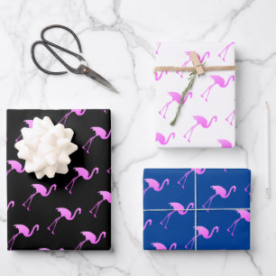 Hoja De Papel De Regalo Navidad tropical en julio patrón de flamenco rosa