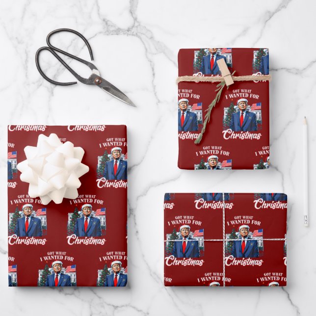 Hoja De Papel De Regalo Navidad Trump (Anverso)