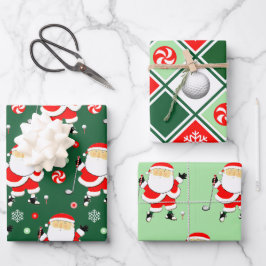 Hoja De Papel De Regalo Navidad Única de Golf