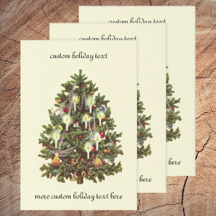Hoja De Papel De Regalo Navidad vintage, árbol victoriano decorado