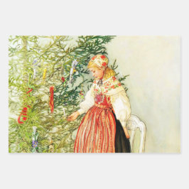 Hoja De Papel De Regalo Navidad vintage Carl Larsson Sueco