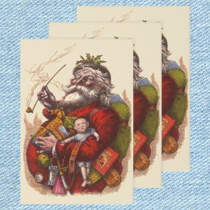 Hoja De Papel De Regalo Navidad vintage, Juguetes de Papa de Santa Claus, 