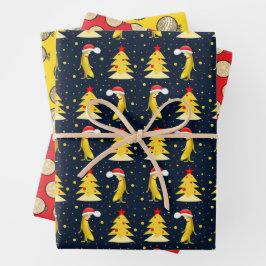 Hoja De Papel De Regalo Navidad y plátano