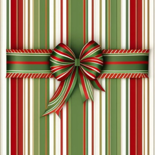 Hoja De Papel De Regalo Navidades (Beautiful Colorful Stripes Christmas Wrapping Sheets with ribbon!)
