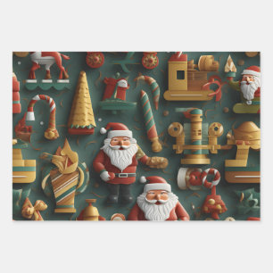 Hoja De Papel De Regalo navidades 3D Delight - Taller de Santa Claus