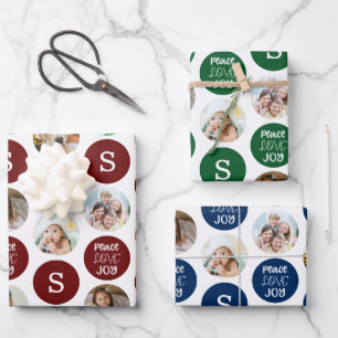 Hoja De Papel De Regalo Navidades 6 Fotos Monograma PAZ AMAR LA ALEGRÍA