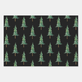 Hoja De Papel De Regalo Navidades acuáticos modernos Pine Tree