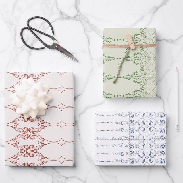 Hoja De Papel De Regalo Navidades Antiguos Viejos Elementos (Anverso)