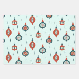 Hoja De Papel De Regalo Navidades atómicos de mediados del siglo XX