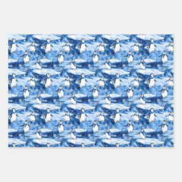 Hoja De Papel De Regalo Navidades azules