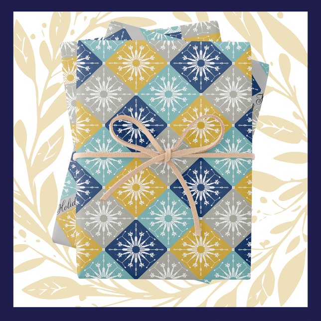 Hoja De Papel De Regalo Navidades azules copos de nieve (Subido por el creador)