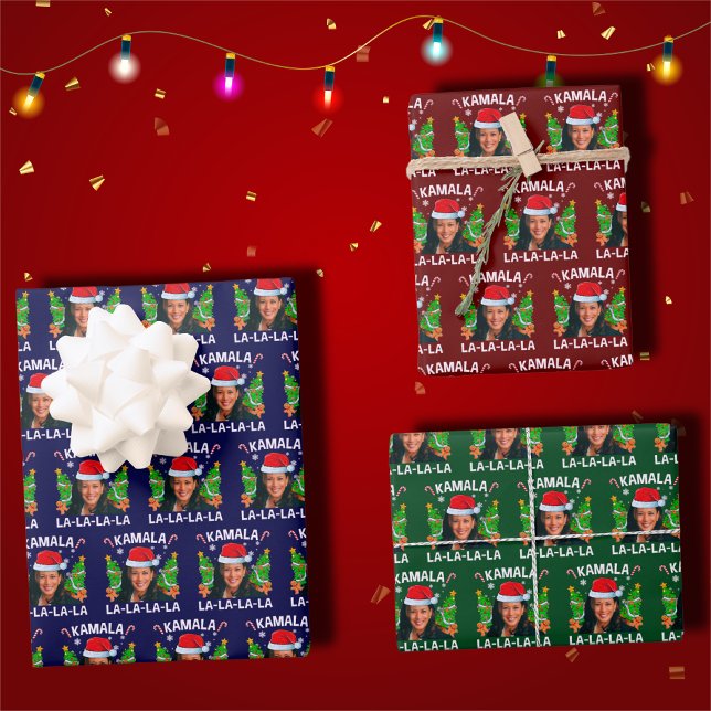 Hoja De Papel De Regalo Navidades azules de Kamala Harris 2024 (Subido por el creador)