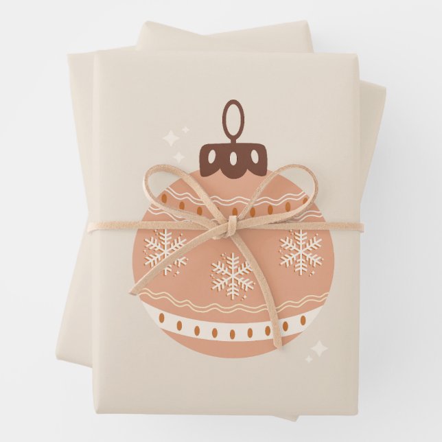 Hoja De Papel De Regalo Navidades Bauble Beige (In situ)