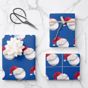 Hoja De Papel De Regalo Navidades Béisbol Deportivo Santa Fiesta