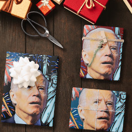 Hoja De Papel De Regalo Navidades Biden Funny Joe Biden confundió Navidad