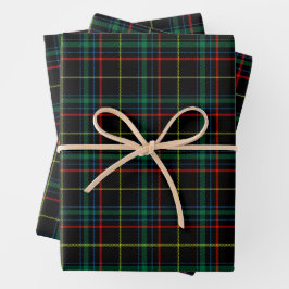 Hoja De Papel De Regalo Navidades Black Tartan Plaid
