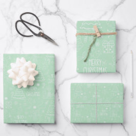 Hoja De Papel De Regalo Navidades blancos hacen alusión a un verde claro