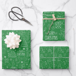 Hoja De Papel De Regalo Navidades blancos señala en Office Green